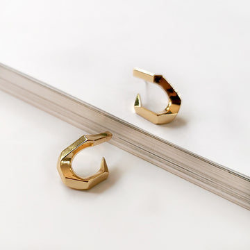 Vintage women copper plated gold detachable Bamboo Earrings